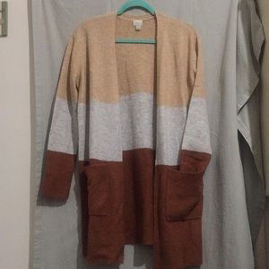 Long Cardigan Beige/gray/brown Size S-M